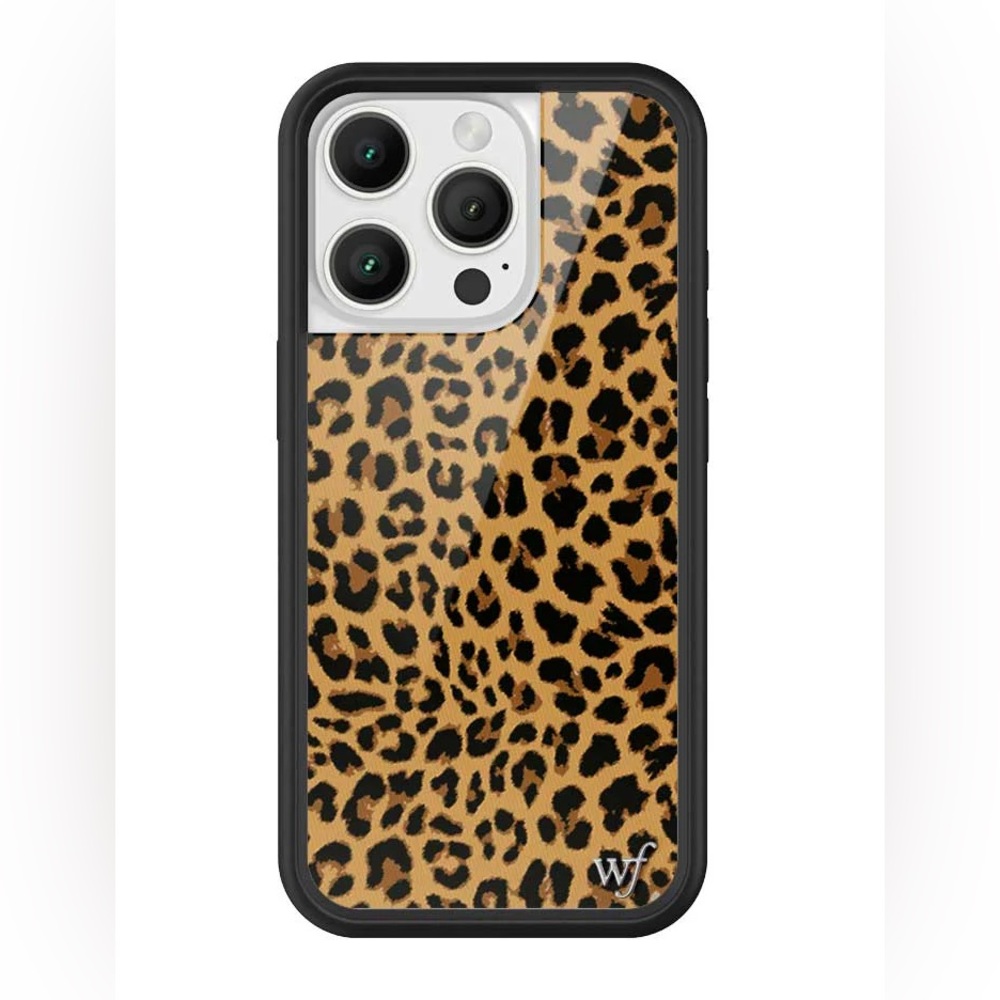 Wildflower Leopard Pattern Phone Case - Black and Tan
